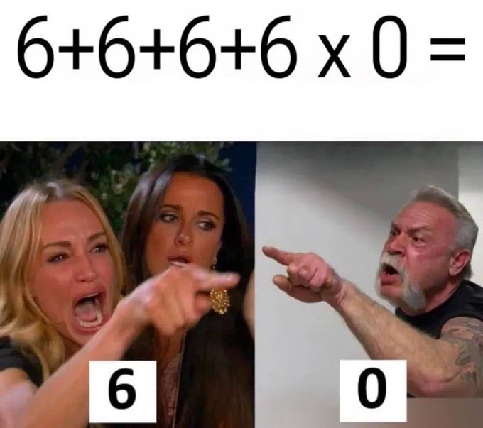 La solución a 6+6+6+6×0 = ¿…?
